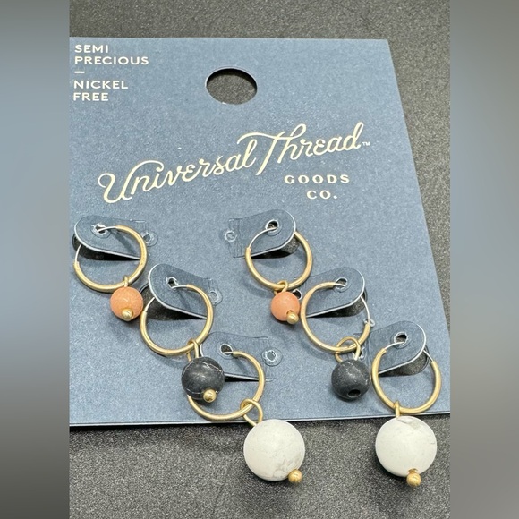 Universal Thread Semi Precious Stones Dangling Earrings - Picture 3 of 7